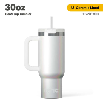 Lunabuddy™ 30 oz Ceramic Lined Road Trip Tumbler with Handle