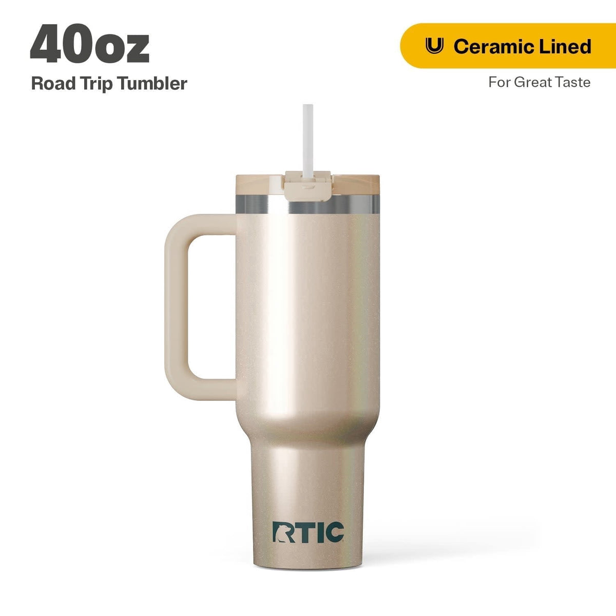 Lunabuddy™ 40 oz Ceramic Lined Road Trip Tumbler with Handle