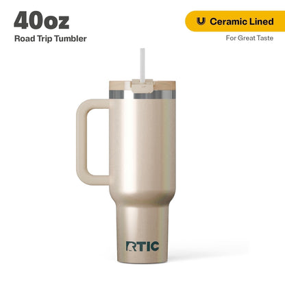 Lunabuddy™ 40 oz Ceramic Lined Road Trip Tumbler with Handle
