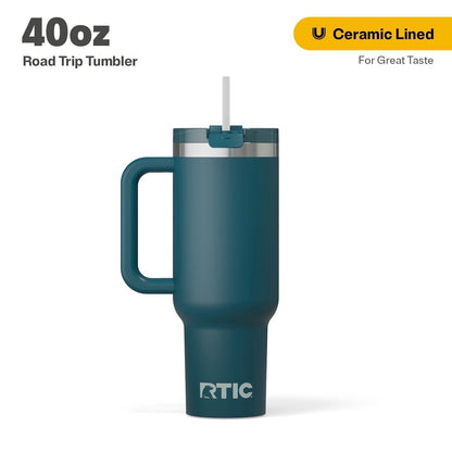 Lunabuddy™ 40 oz Ceramic Lined Road Trip Tumbler with Handle