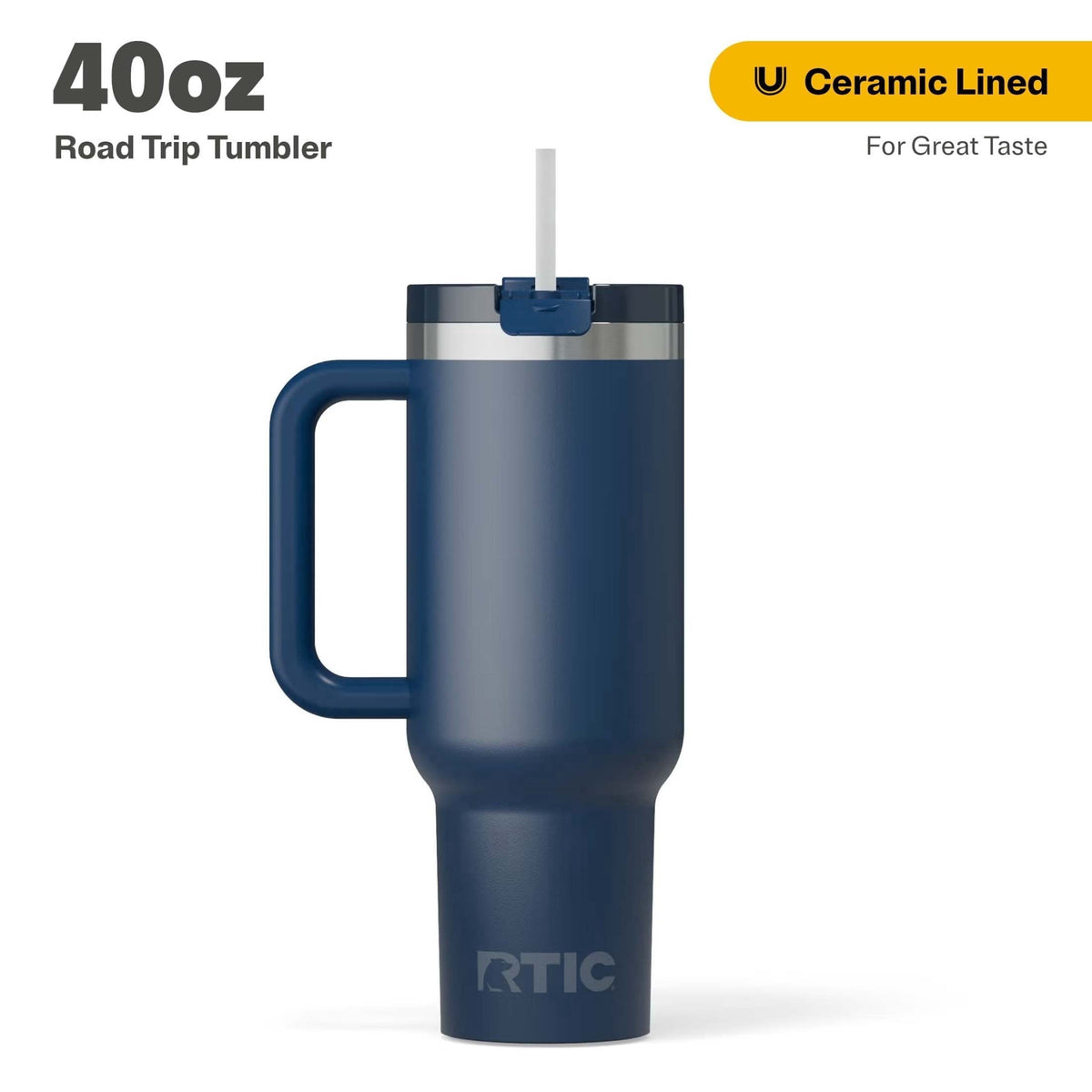 Lunabuddy™ 40 oz Ceramic Lined Road Trip Tumbler with Handle