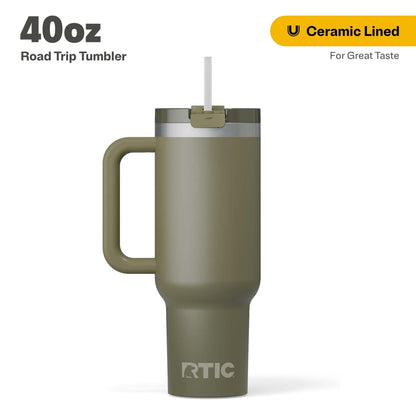 Lunabuddy™ 40 oz Ceramic Lined Road Trip Tumbler with Handle