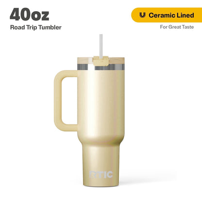 Lunabuddy™ 40 oz Ceramic Lined Road Trip Tumbler with Handle