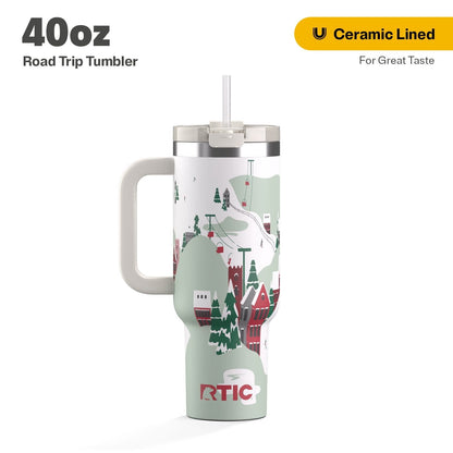 Lunabuddy™ 40 oz Ceramic Lined Road Trip Tumbler, Leak-Resistant Straw Lid