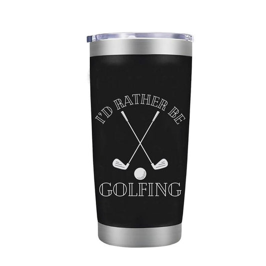 Lunabuddy™ I'd Rather Golfing Golf Gifts For Men Women Golfers 20oz Laser Engraved Tumbler Golf Travel Coffee Mug Water Bottle Stainless Steel Vacuum Insulated