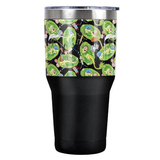 Lunabuddy™ Rick And Morty Official Portal Mayhem 30 oz Travel Tumbler, Stainless Steel, Vacuum Insulated with Leak Resistant Slide-Lock Lid