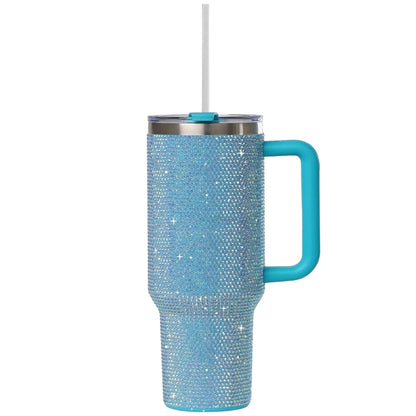 Lunabuddy™ STP GOODS Stainless Steel Rhinestone Insulated Tumbler with Handle Lid