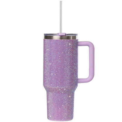 Lunabuddy™ STP GOODS Stainless Steel Rhinestone Insulated Tumbler with Handle Lid