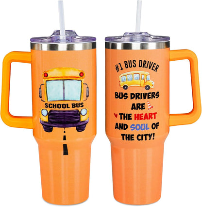 Lunabuddy™ Christmas Gifts for Bus Drivers, School Bus Driver Tumbler 40 OZ