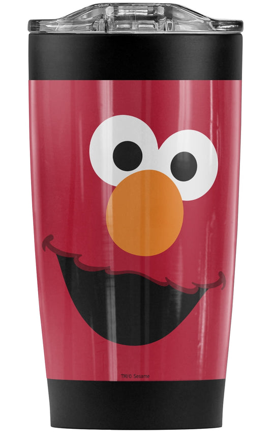 Lunabuddy™ Sesame Street/Elmo Face Stainless Steel Tumbler 20 oz Coffee Travel Mug/Cup, Vacuum Insulated & Double Wall with Leakproof Sliding Lid | Great for Hot Drinks and Cold Beverages