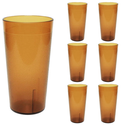 Lunabuddy™ Clear Frosted Drinking Glasses,Reusable Drinking Cups, Large Capacity Beverages Cups,Amber Cold Drink Cups,Unbreakable Plastic Tumbler,for Birthday Party Picnic Buffet 16oz