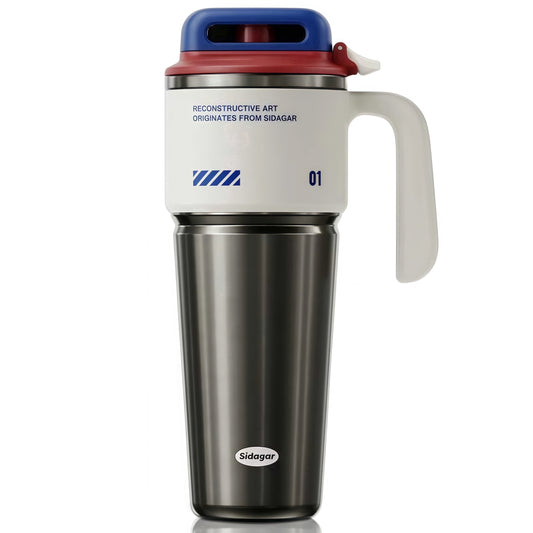 Lunabuddy™ 32 oz Stainless Steel Vacuum Insulated Tumbler with Straw and Handle, Arctic White