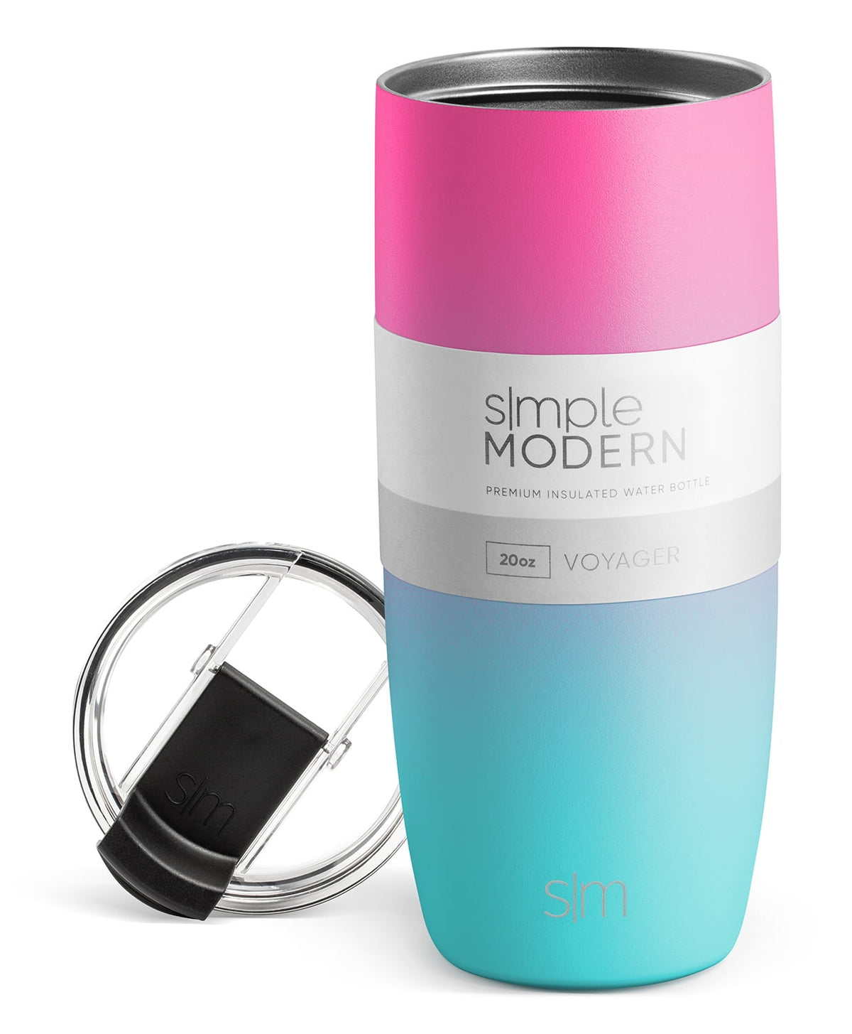 Lunabuddy™ 16oz Voyager Travel Mug Tumbler w/ Clear Flip Lid