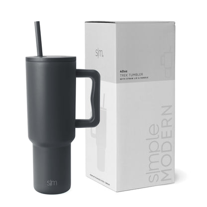 Lunabuddy™ 40 fl oz Insulated Stainless Steel Trek Tumbler with Straw Lid | Graphite
