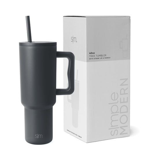 Lunabuddy™ 40 fl oz Insulated Stainless Steel Trek Tumbler with Straw Lid | Graphite