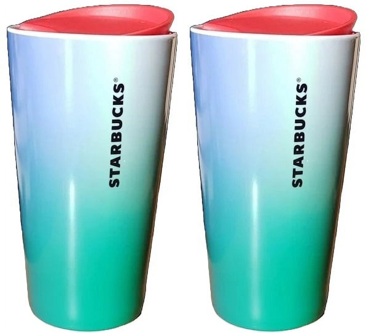 Lunabuddy™ 2022 Blue Green Ocean Gradient Travel Cup Ceramic Tumbler 12oz 2 Pack