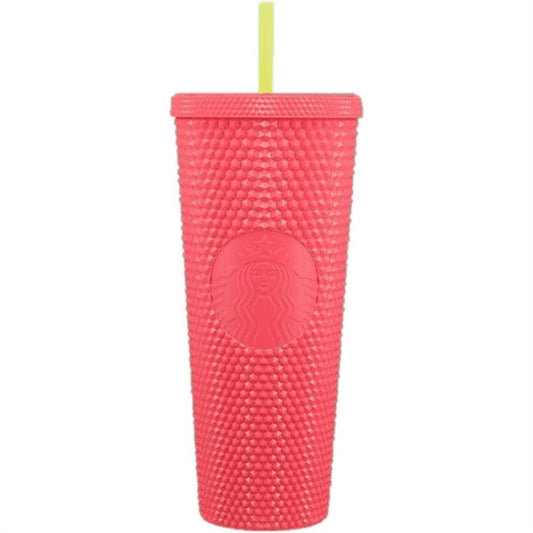 Lunabuddy™ 24 oz Dragon Fruit Studded Pink Tabbed Straw Tumbler
