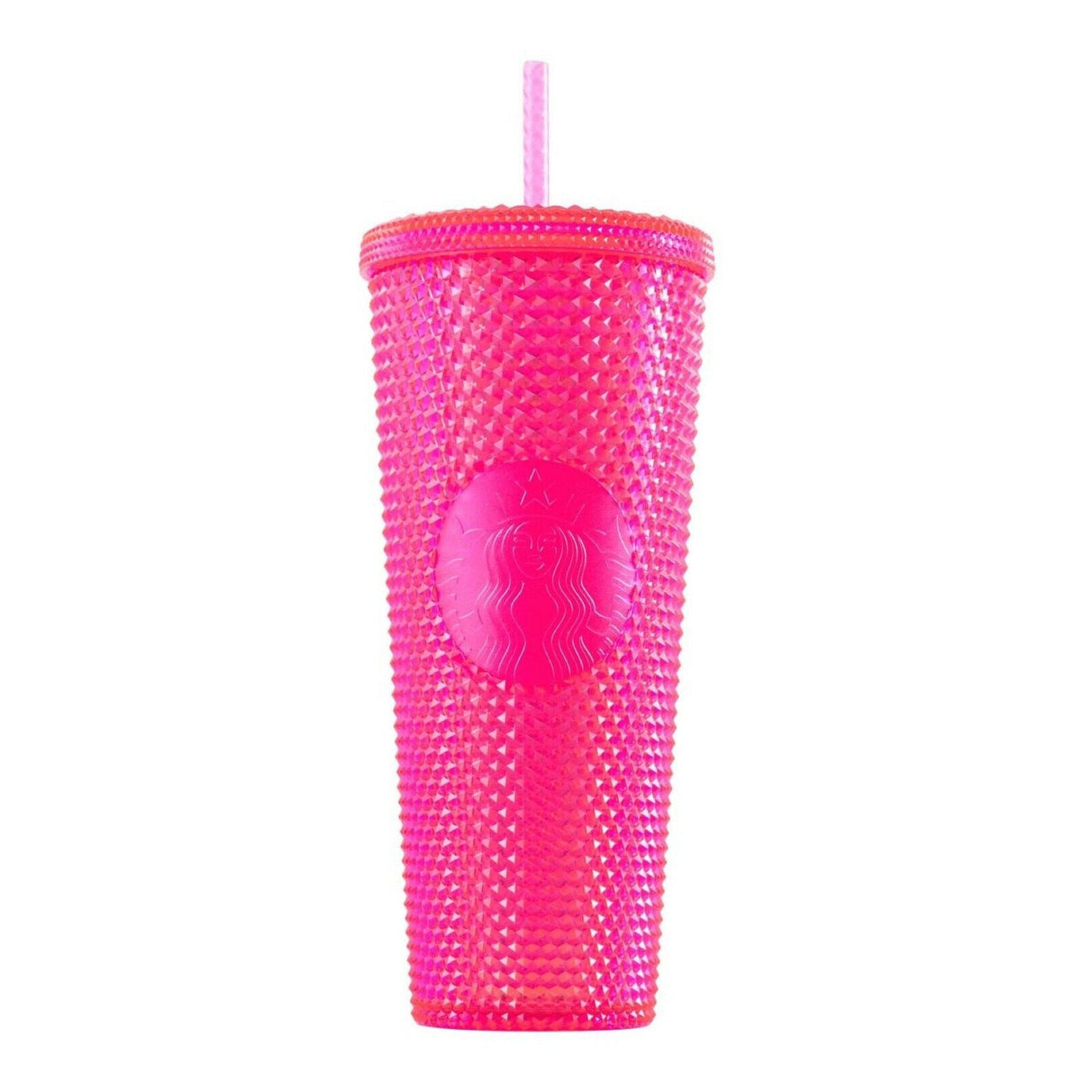 Lunabuddy™ 24 oz Pink Studded Iridescent Neon Pink Tumbler Glasses