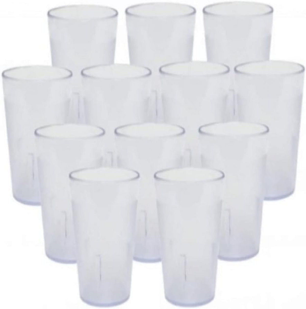 Lunabuddy™ TrueCraftware- Set of 12 Pebbled Tumbler/Drinking Cups 20-Ounce Clear Color- Reusable Premium Water Iced Tea Glasses Stackable Dishwasher Safe Break-Resistant for Home and Restaurants