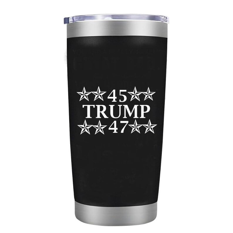 Lunabuddy™ Trump 2024 Tumbler Trump Inspiration Take America Back Trump Matters Trump Is President 47 Tumbler Cup MAGA Tumbler 20 oz Stainless Steel Coffee Travel Mug Republican Gift - Black