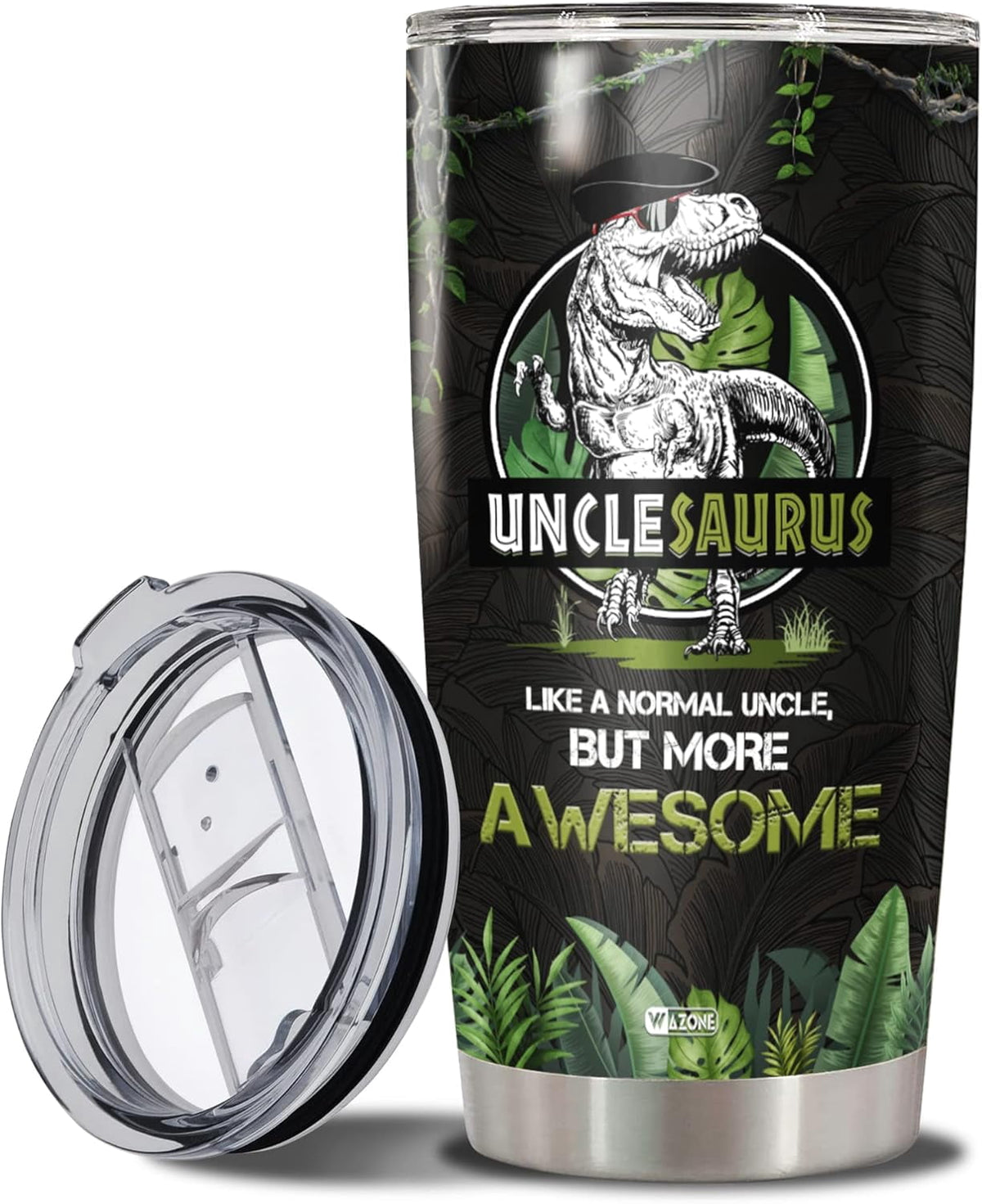 Lunabuddy™ Unclesaurus Tumbler Cup With Lid Travel Mug 20Oz Insulated Stainless Steel Gift Idea Birthday Christmas Presents For Awesome Uncles Best Uncle Saurus Ever From Niece Nephew