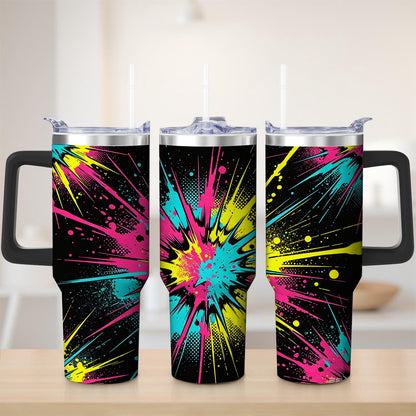 Lunabuddy™ Premium Vibrant Color Burst Stainless Steel Tumbler, 30oz
