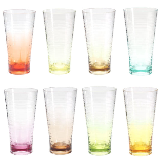 Lunabuddy™ WowProLIv 20 oz Ombre Shatterproof Acrylic Plastic Tumblers Set of 8