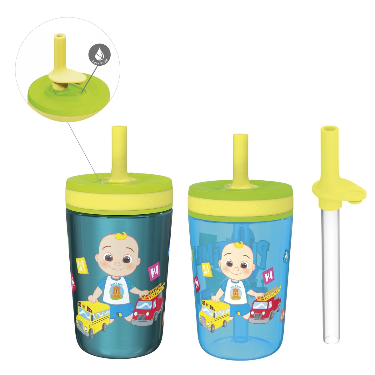 Lunabuddy™ 12oz and 15oz 2-Pack Straw Tumbler Stainless Steel