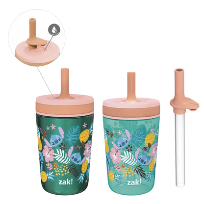 Lunabuddy™ 12oz and 15oz 2-Pack Straw Tumbler Stainless Steel