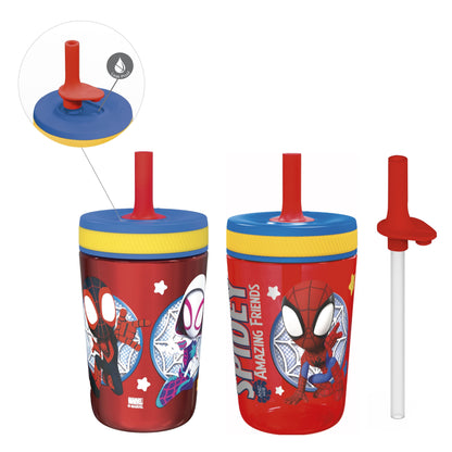 Lunabuddy™ 12oz and 15oz 2-Pack Straw Tumbler Stainless Steel