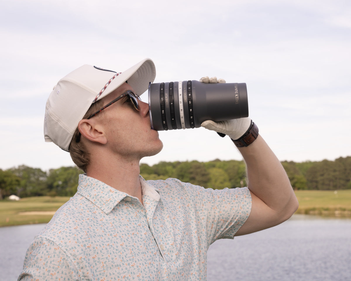 Lunabuddy™ Tally Tumbler Golf Fairway Steel Gray 30oz Scorekeeping Insulated Drinking Tumbler