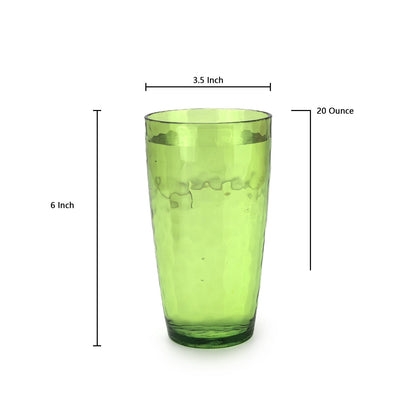 Lunabuddy™ Yalilong 20-Ounce Plastic Tumbler Acrylic Drinking Glasses, Reusable Plastic Cups, Stackable, BPA-Free, Shatter Proof, Dishwasher Safe, Set of 6 (Multicolor)