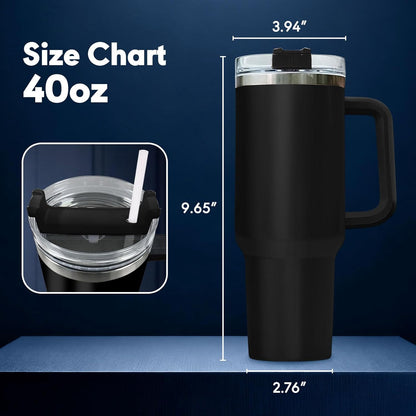 Lunabuddy™ Liber Tea Tumbler 40oz with Handle and Straw, Patriotic Tea Vacuum Insulated Travel Gaming Cup, Gamer Gifts for Father''s Day - Cool Birthday Present for Him, Men & Daddy