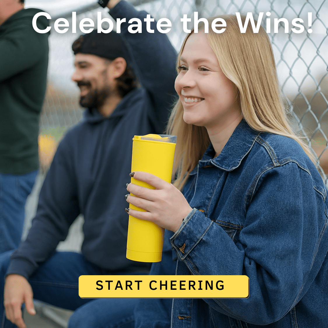 Lunabuddy™ Loud Cup 23 oz Tumbler + Stadium Horn with Slide-Close Lid (Royal Purple) - Double-WallCup Reusable Water Bottle Coffee Travel Mug - Worlds Loudest Cup for Game Day