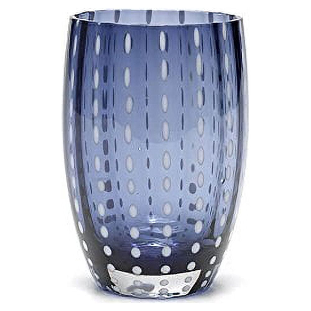 Lunabuddy™ Zafferano Perle Glass Tumbler Set 6 Pieces Grey Blue