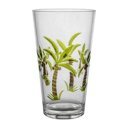 Lunabuddy™ Gourmet Art 2-Piece Palm Tree 24 oz. Acrylic Highball Tumbler, for Indoor and Outdoor and Everyday Use