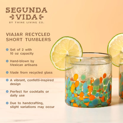Lunabuddy™ Segunda Vida Viajar Short Tumblers, Birthday, Wedding Gifts 12oz Set of 2