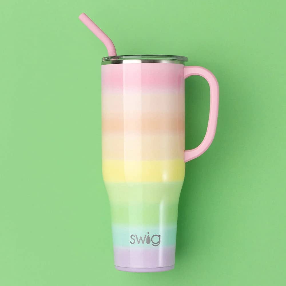 Lunabuddy™ 40oz Mega Mug | Insulated Stainless Steel Tumbler with Handle | Over The Rainbow