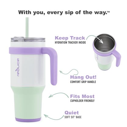 Lunabuddy™ Cold1 40oz Tumbler with Handle, Stainless Steel, Color Block
