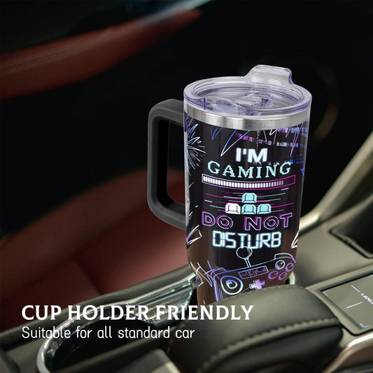 Lunabuddy™ Gamer Gifts, 40 Oz Gaming Tumbler with Handle and Straw Gamer Cup Coffee Mug Tumbler for Men, Cool Gaming Accessories Stuff, Unique Valentines Gifts for Gamers Men Boys Gaming Gifts for Men Teen Boys