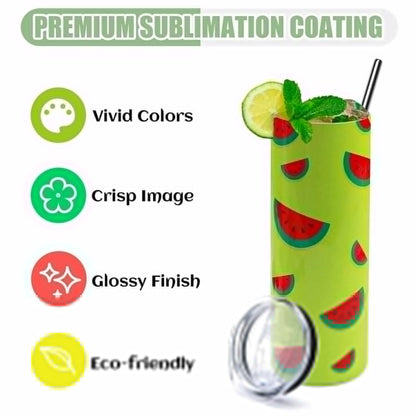 Lunabuddy™ HTVRONT 4 Pack Sublimation Blanks Tumblers 20 OZ Skinny Stainless Steel Mugs with Box, Paper and Straw