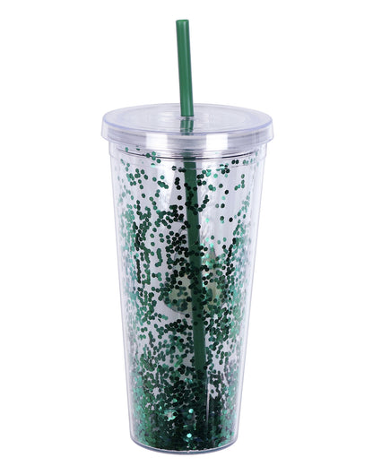 Lunabuddy™ Dr. Seuss The Grinch Glitter Insulated Tumbler 22 oz Travel Cup with Straw