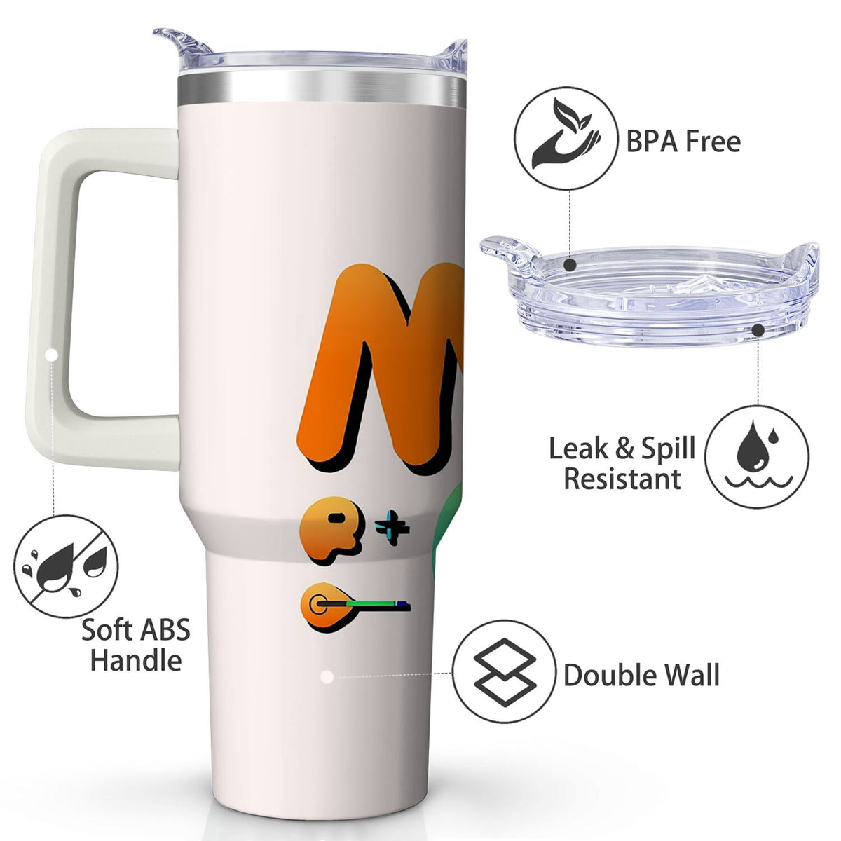 Lunabuddy™ Colorful MOM CLUB Stainless Steel Tumbler, 30oz
